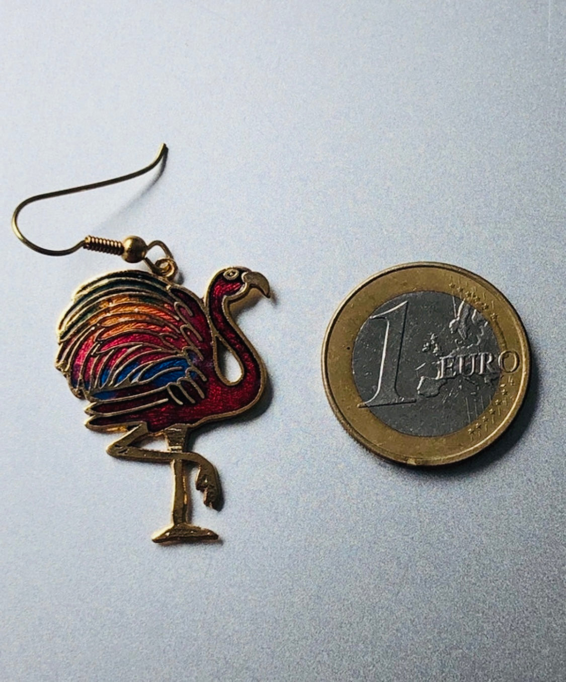 Flamingo Burlesque Red – rote Cloisonné-Ohrringe