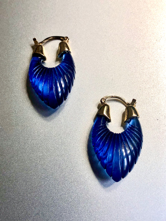 Sapphire Glow Hoops