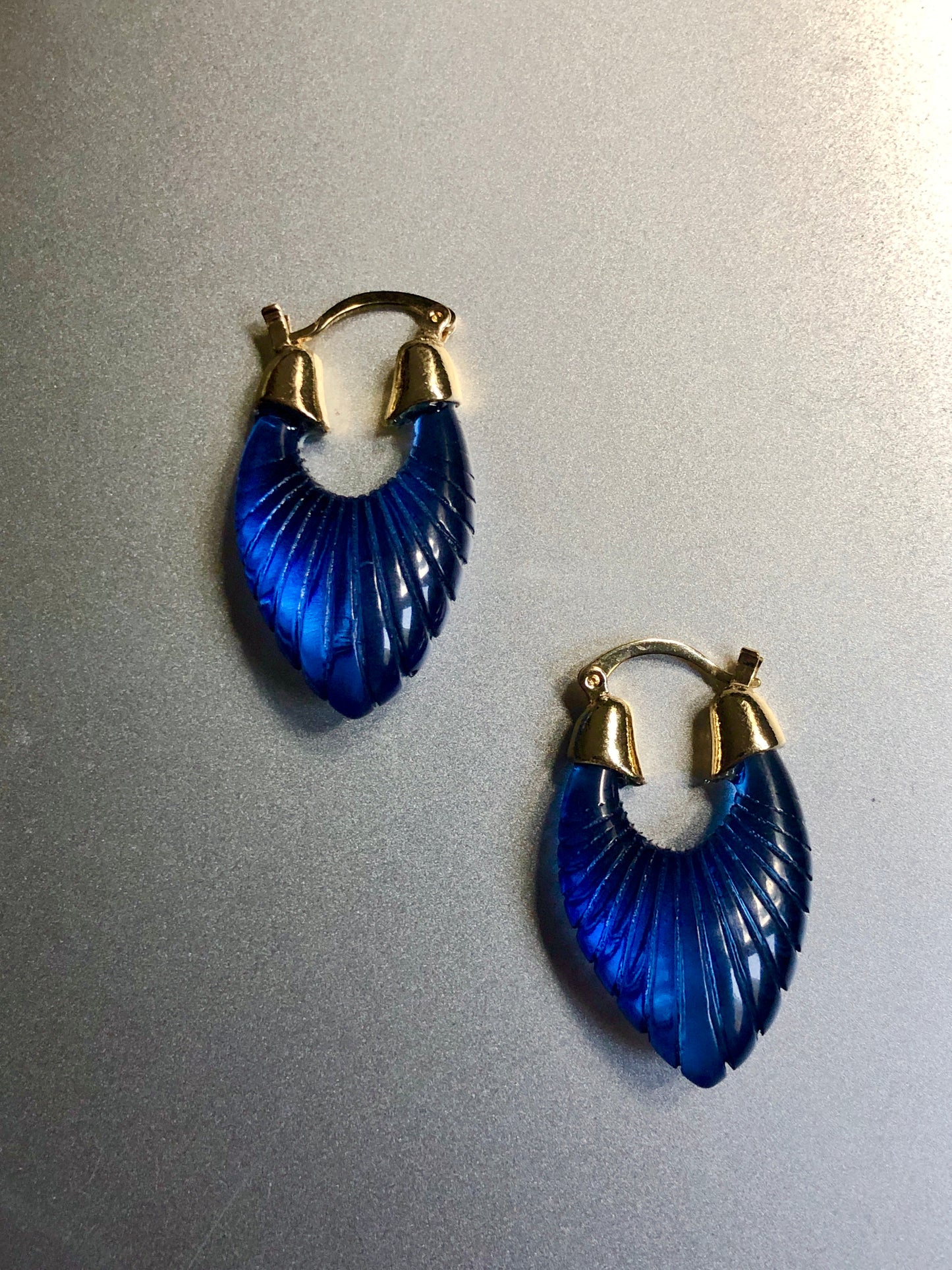 Sapphire Glow Hoops