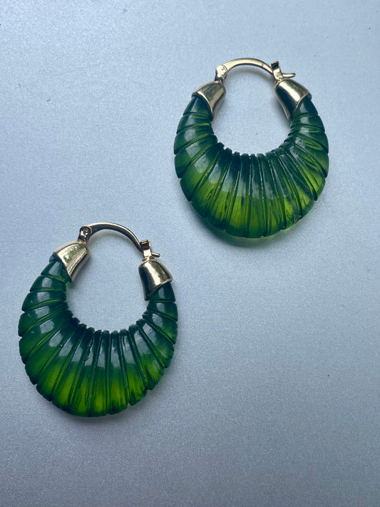 Emerald Glow Hoops